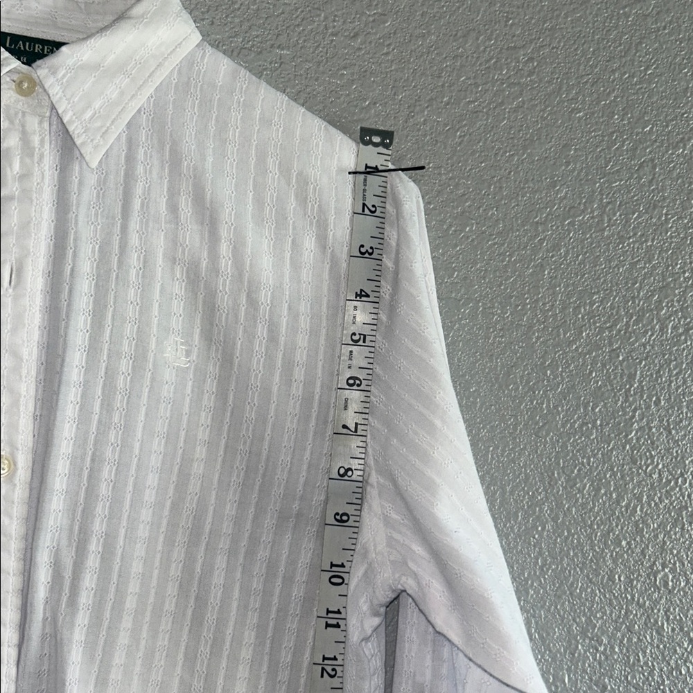 Lauren Ralph Lauren Textured White Dress Shirt - Picture 9 of 9
